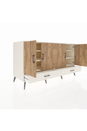 Kronos Konsol 6 Raflı 2 Çekmeceli 4 Kapaklı 176x59x99 Aytaşı-Çam/Aytaşı