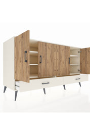 Kronos Konsol 6 Raflı 2 Çekmeceli 4 Kapaklı 176x59x99 Aytaşı-Çam/Aytaşı