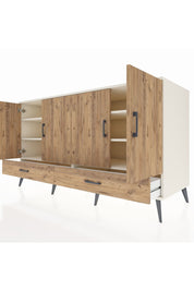 Kronos Konsol 6 Raflı 2 Çekmeceli 4 Kapaklı 176x59x99 Aytaşı-Çam