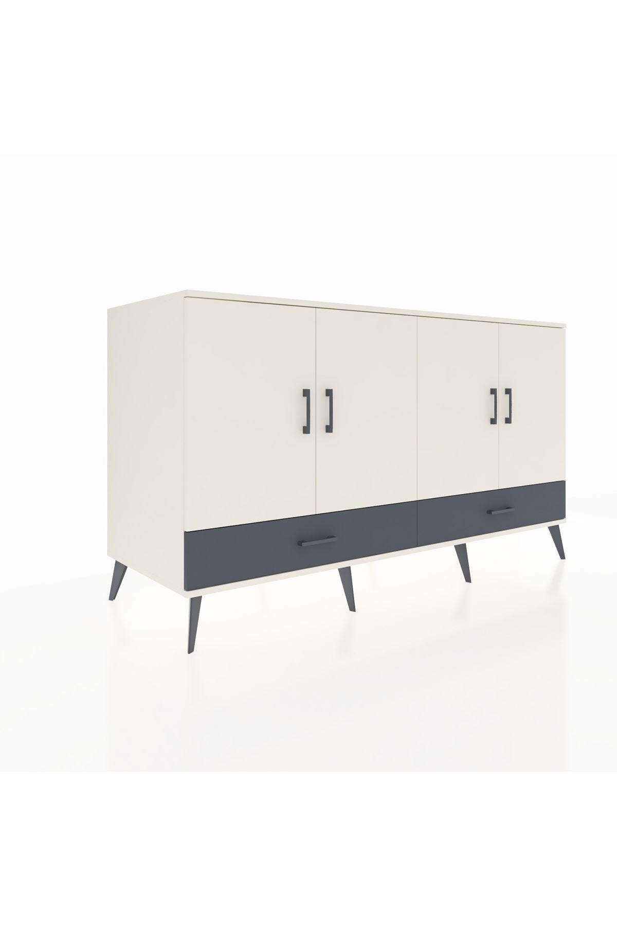 Kronos Konsol 6 Raflı 2 Çekmeceli 4 Kapaklı 176x59x99 Aytaşı-Aytaşı/Antrasit