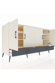 Kronos Konsol 6 Raflı 2 Çekmeceli 4 Kapaklı 176x59x99 Aytaşı-Aytaşı/Antrasit