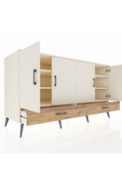 Kronos Konsol 6 Raflı 2 Çekmeceli 4 Kapaklı 176x59x99 Aytaşı-Aytaşı/Çam