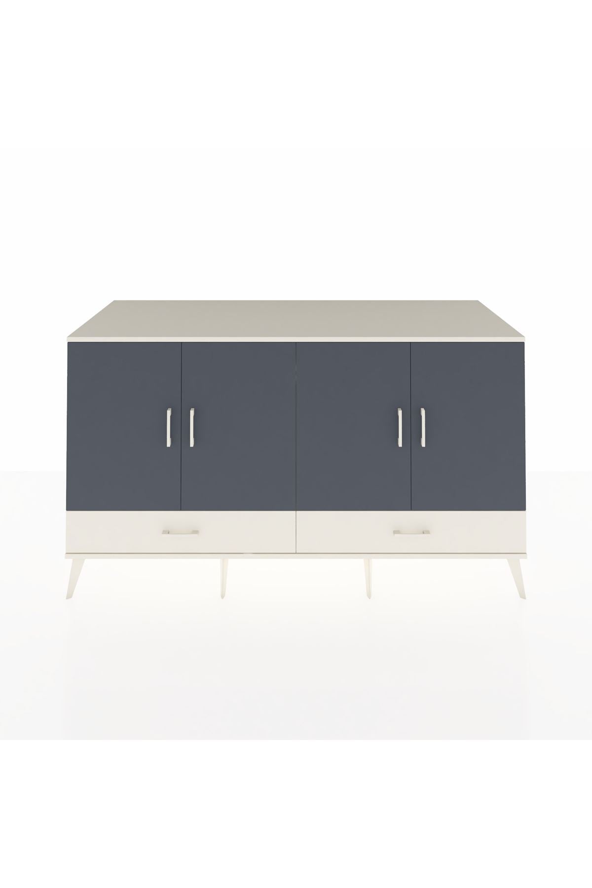 Kronos Konsol 6 Raflı 2 Çekmeceli 4 Kapaklı 176x59x99 Aytaşı-Antrasit/Aytaşı