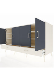 Kronos Konsol 6 Raflı 2 Çekmeceli 4 Kapaklı 176x59x99 Aytaşı-Antrasit/Aytaşı