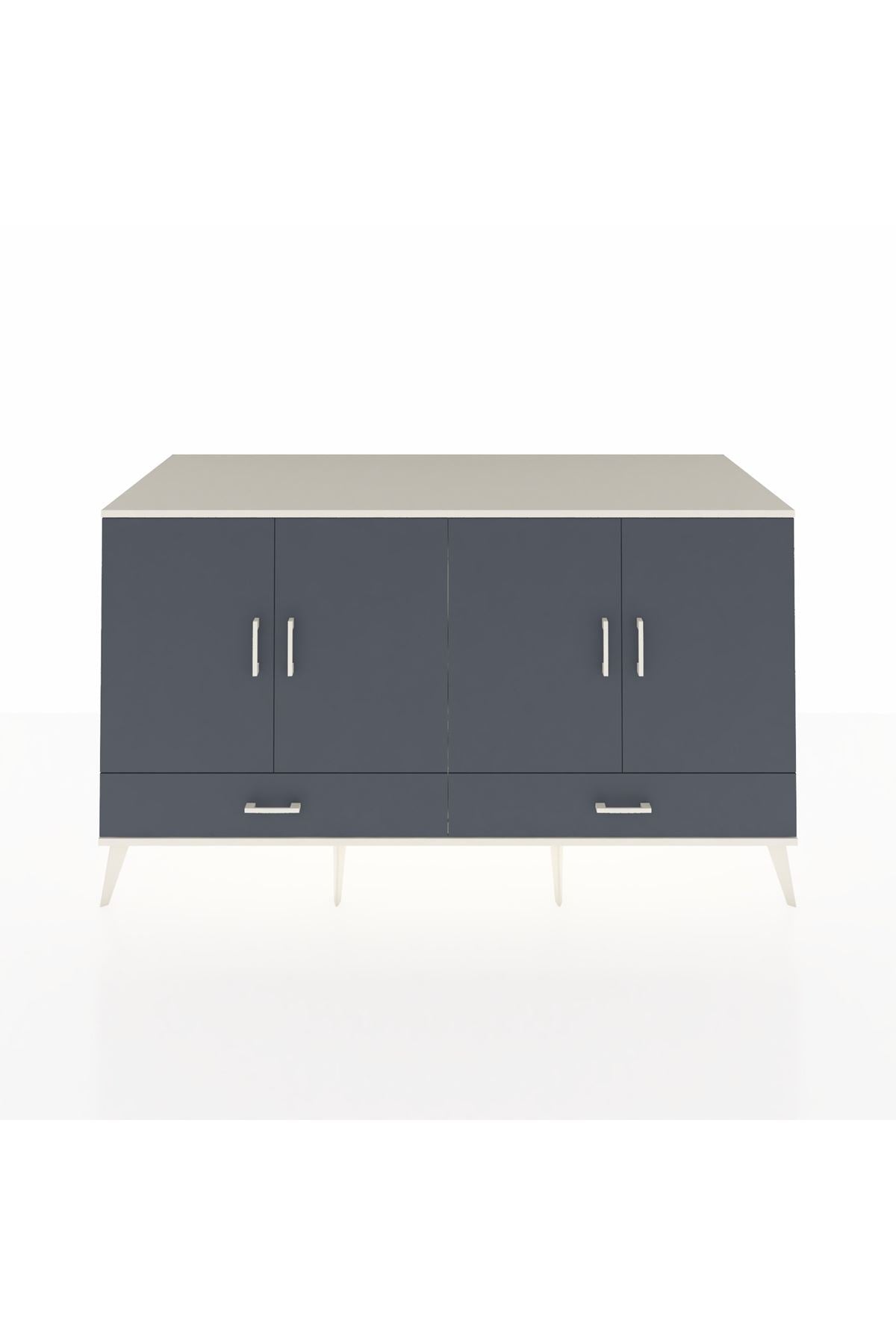 Kronos Konsol 6 Raflı 2 Çekmeceli 4 Kapaklı 176x59x99 Aytaşı-Antrasit