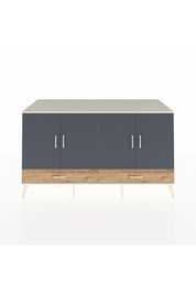 Kronos Konsol 6 Raflı 2 Çekmeceli 4 Kapaklı 176x59x99 Aytaşı-Antrasit/Çam