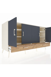 Kronos Konsol 6 Raflı 2 Çekmeceli 4 Kapaklı 176x59x99 Aytaşı-Antrasit/Çam