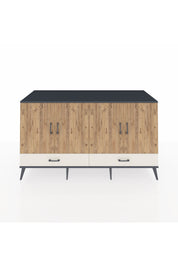 Kronos Konsol 6 Raflı 2 Çekmeceli 4 Kapaklı 176x59x99 Antrasit-Çam/Aytaşı