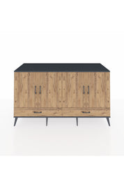 Kronos Konsol 6 Raflı 2 Çekmeceli 4 Kapaklı 176x59x99 Antrasit-Çam