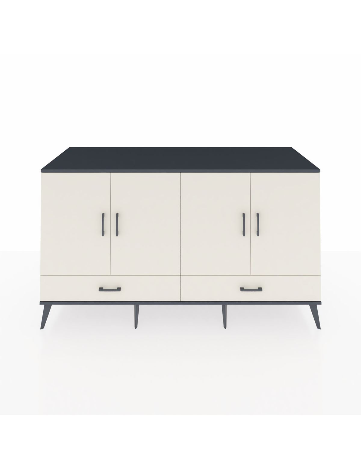 Kronos Konsol 6 Raflı 2 Çekmeceli 4 Kapaklı 176x59x99 Antrasit-Aytaşı