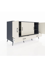 Kronos Konsol 6 Raflı 2 Çekmeceli 4 Kapaklı 176x59x99 Antrasit-Aytaşı