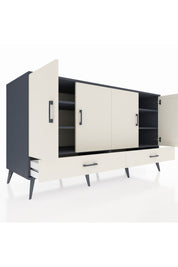 Kronos Konsol 6 Raflı 2 Çekmeceli 4 Kapaklı 176x59x99 Antrasit-Aytaşı