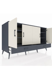 Kronos Konsol 6 Raflı 2 Çekmeceli 4 Kapaklı 176x59x99 Antrasit-Aytaşı/Antrasit