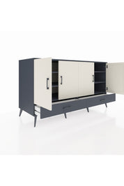 Kronos Konsol 6 Raflı 2 Çekmeceli 4 Kapaklı 176x59x99 Antrasit-Aytaşı/Antrasit