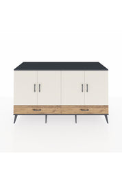 Kronos Konsol 6 Raflı 2 Çekmeceli 4 Kapaklı 176x59x99 Antrasit-Aytaşı/Çam