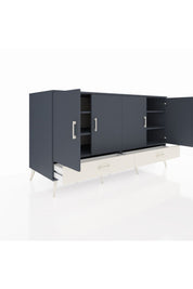 Kronos Konsol 6 Raflı 2 Çekmeceli 4 Kapaklı 176x59x99 Antrasit-Antrasit/Aytaşı