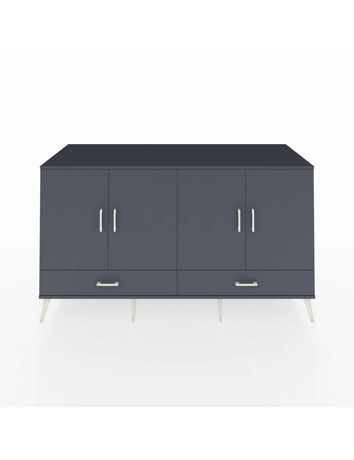 Kronos Konsol 6 Raflı 2 Çekmeceli 4 Kapaklı 176x59x99 Antrasit-Antrasit