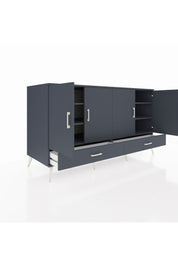 Kronos Konsol 6 Raflı 2 Çekmeceli 4 Kapaklı 176x59x99 Antrasit-Antrasit