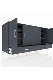 Kronos Konsol 6 Raflı 2 Çekmeceli 4 Kapaklı 176x59x99 Antrasit-Antrasit