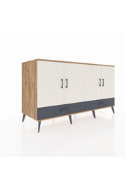 Kronos Konsol 6 Raflı 2 Çekmeceli 4 Kapaklı 176x59x99 Çam-Aytaşı/Antrasit