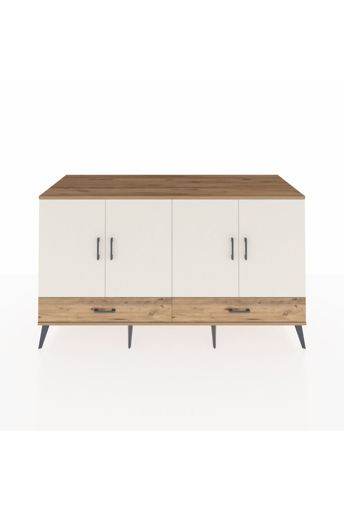 Kronos Konsol 6 Raflı 2 Çekmeceli 4 Kapaklı 176x59x99 Çam-Aytaşı/Çam