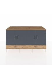 Kronos Konsol 6 Raflı 2 Çekmeceli 4 Kapaklı 176x59x99 Çam-Antrasit/Çam