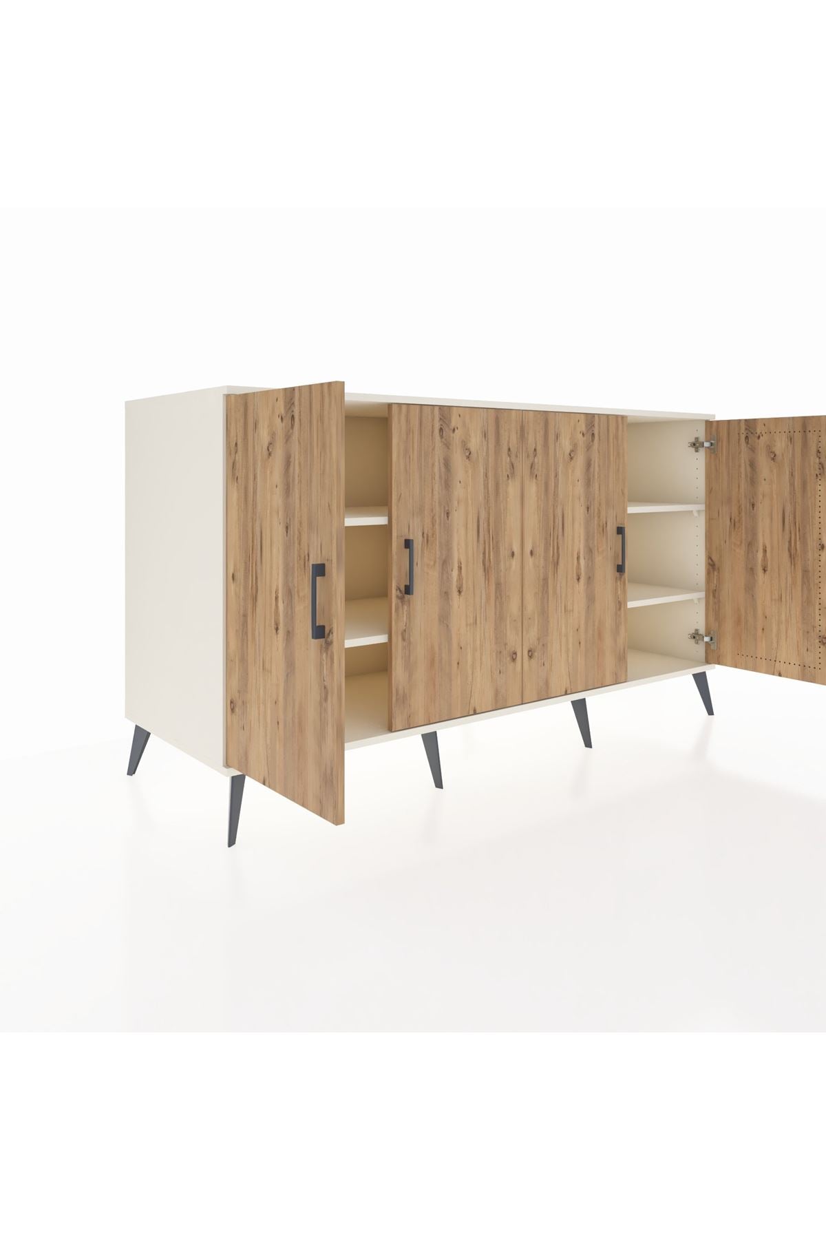 Kronos Konsol 4 Raflı 4 Kapaklı 176x59x99 Aytaşı-Çam/Aytaşı