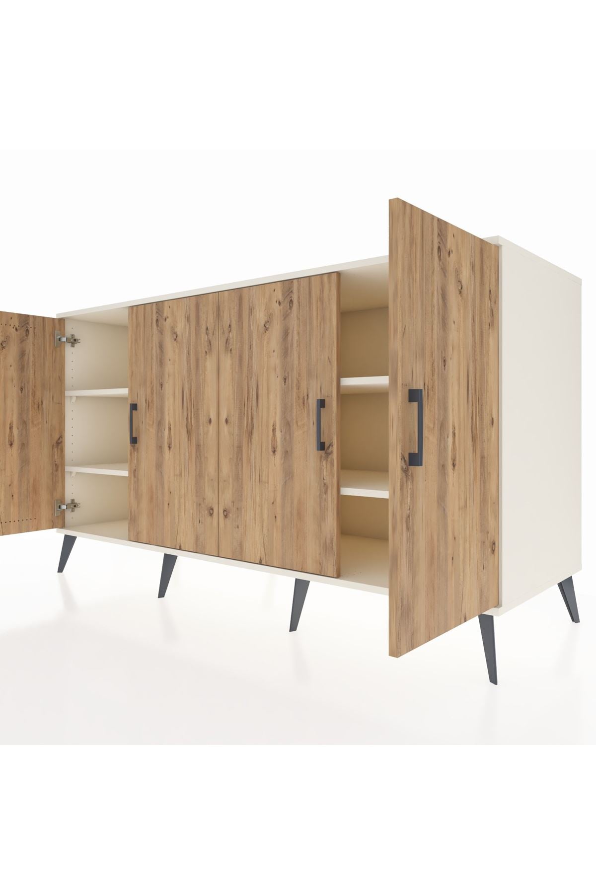 Kronos Konsol 4 Raflı 4 Kapaklı 176x59x99 Aytaşı-Çam/Aytaşı