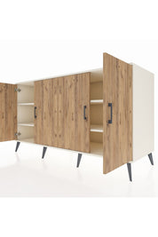 Kronos Konsol 4 Raflı 4 Kapaklı 176x59x99 Aytaşı-Çam/Aytaşı