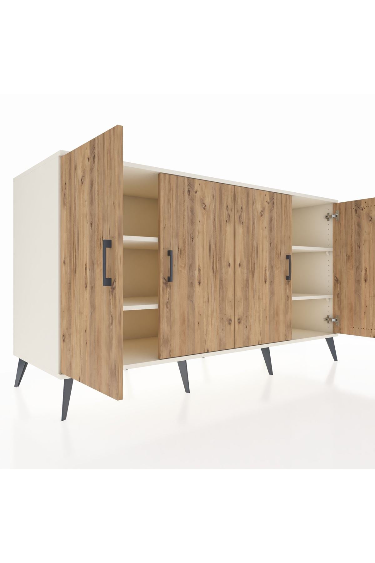 Kronos Konsol 4 Raflı 4 Kapaklı 176x59x99 Aytaşı-Çam/Aytaşı