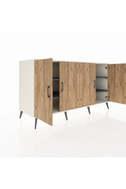 Kronos Konsol 4 Raflı 4 Kapaklı 176x59x99 Aytaşı-Çam/Antrasit