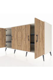 Kronos Konsol 4 Raflı 4 Kapaklı 176x59x99 Aytaşı-Çam/Antrasit