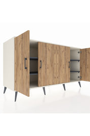 Kronos Konsol 4 Raflı 4 Kapaklı 176x59x99 Aytaşı-Çam/Antrasit