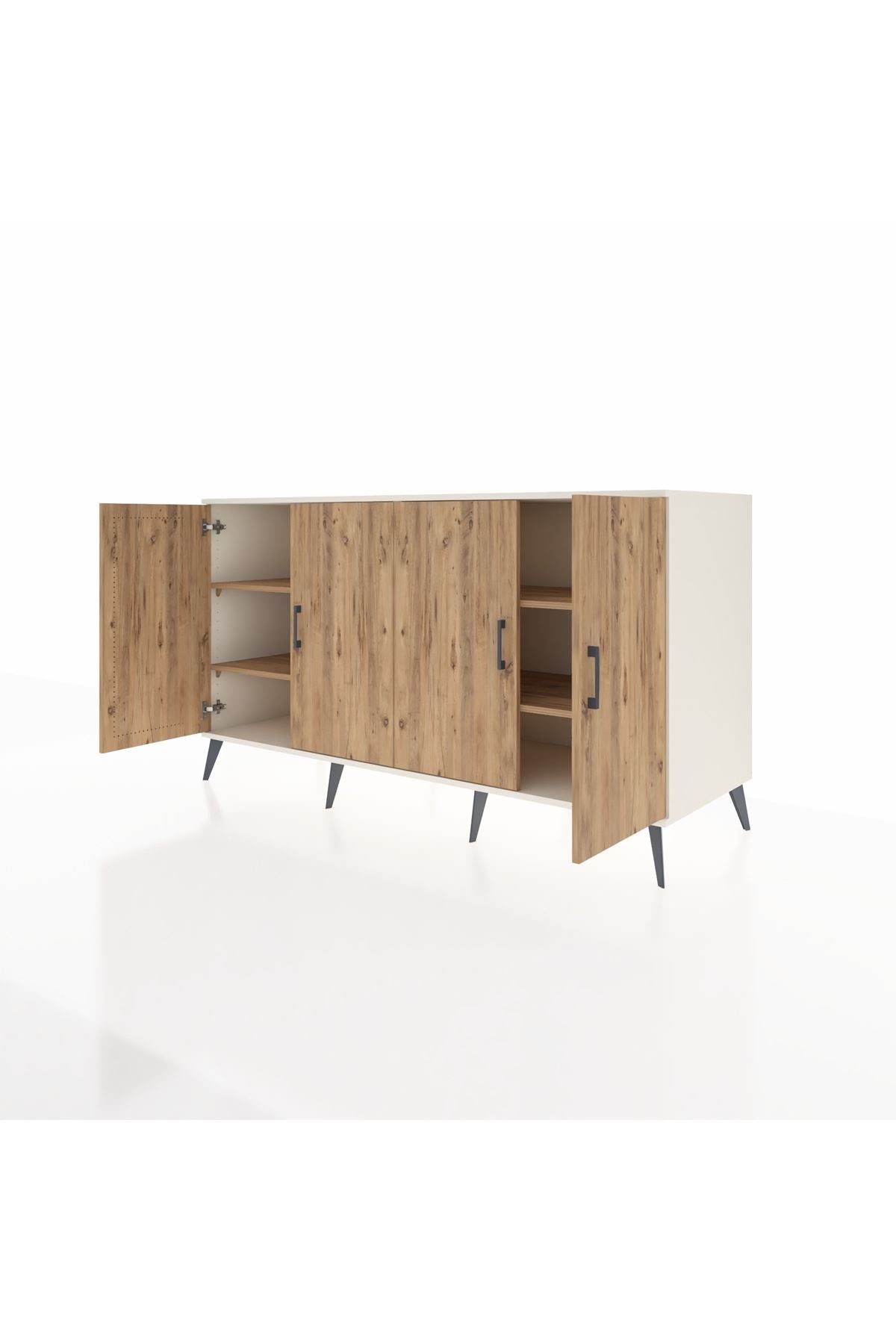 Kronos Konsol 4 Raflı 4 Kapaklı 176x59x99 Aytaşı-Çam