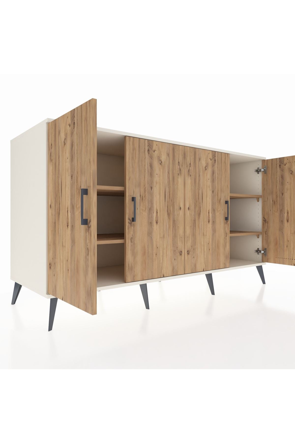 Kronos Konsol 4 Raflı 4 Kapaklı 176x59x99 Aytaşı-Çam