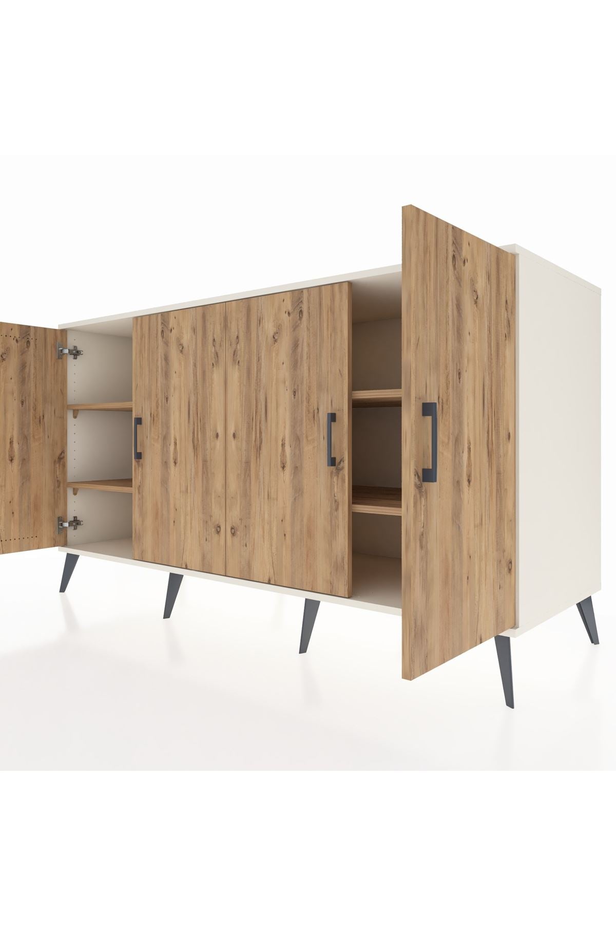 Kronos Konsol 4 Raflı 4 Kapaklı 176x59x99 Aytaşı-Çam