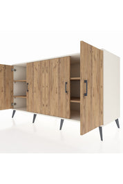 Kronos Konsol 4 Raflı 4 Kapaklı 176x59x99 Aytaşı-Çam