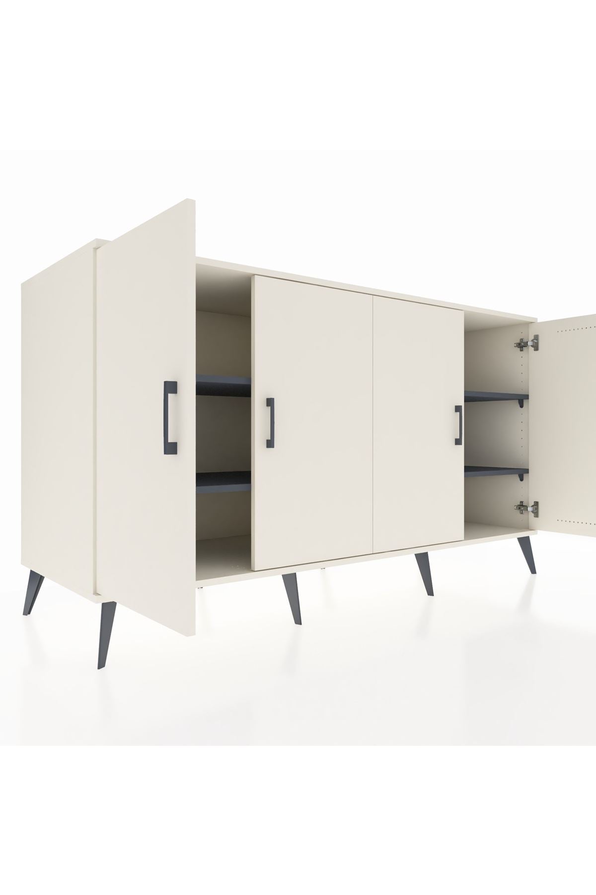 Kronos Konsol 4 Raflı 4 Kapaklı 176x59x99 Aytaşı-Aytaşı/Antrasit