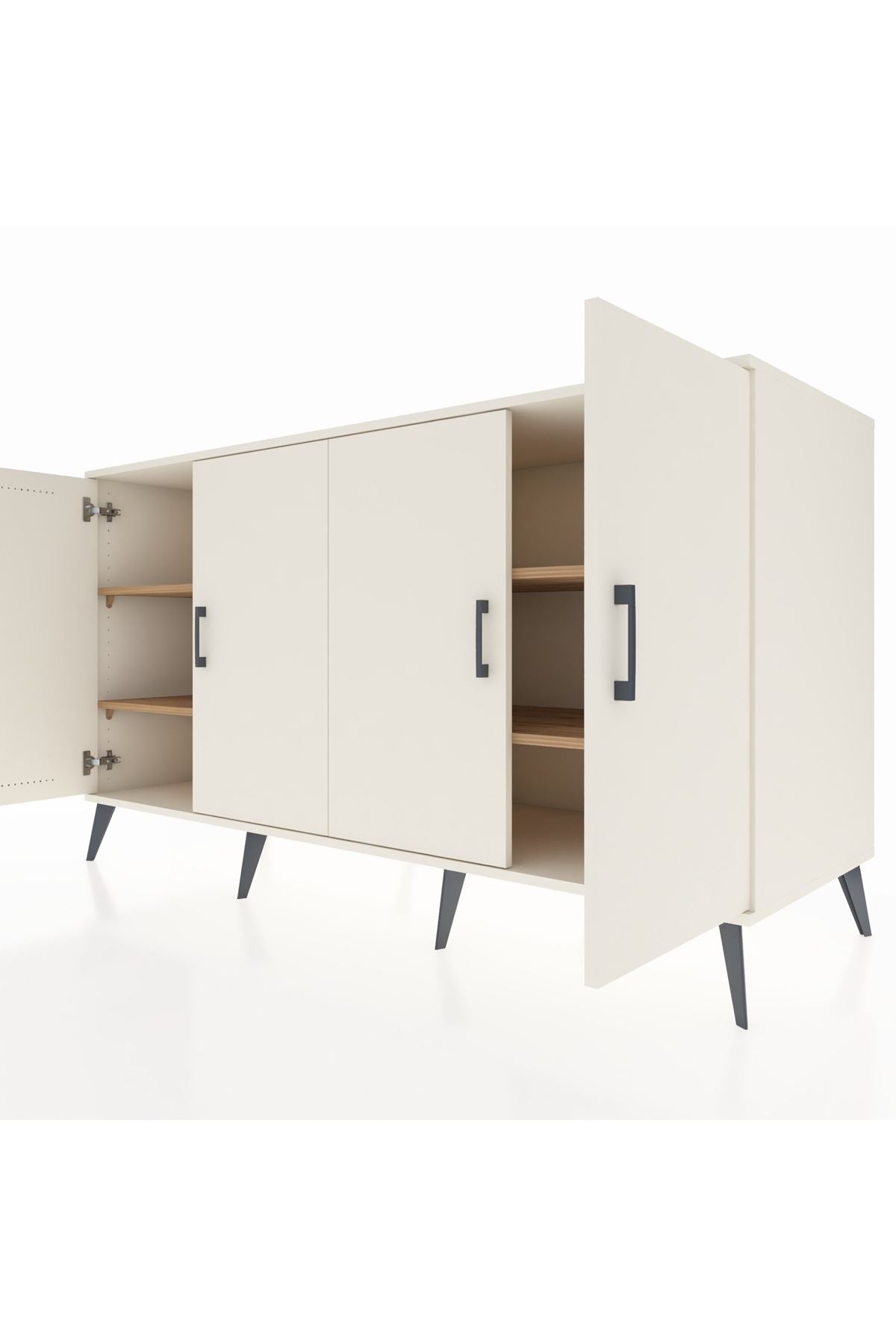 Kronos Konsol 4 Raflı 4 Kapaklı 176x59x99 Aytaşı-Aytaşı/Çam