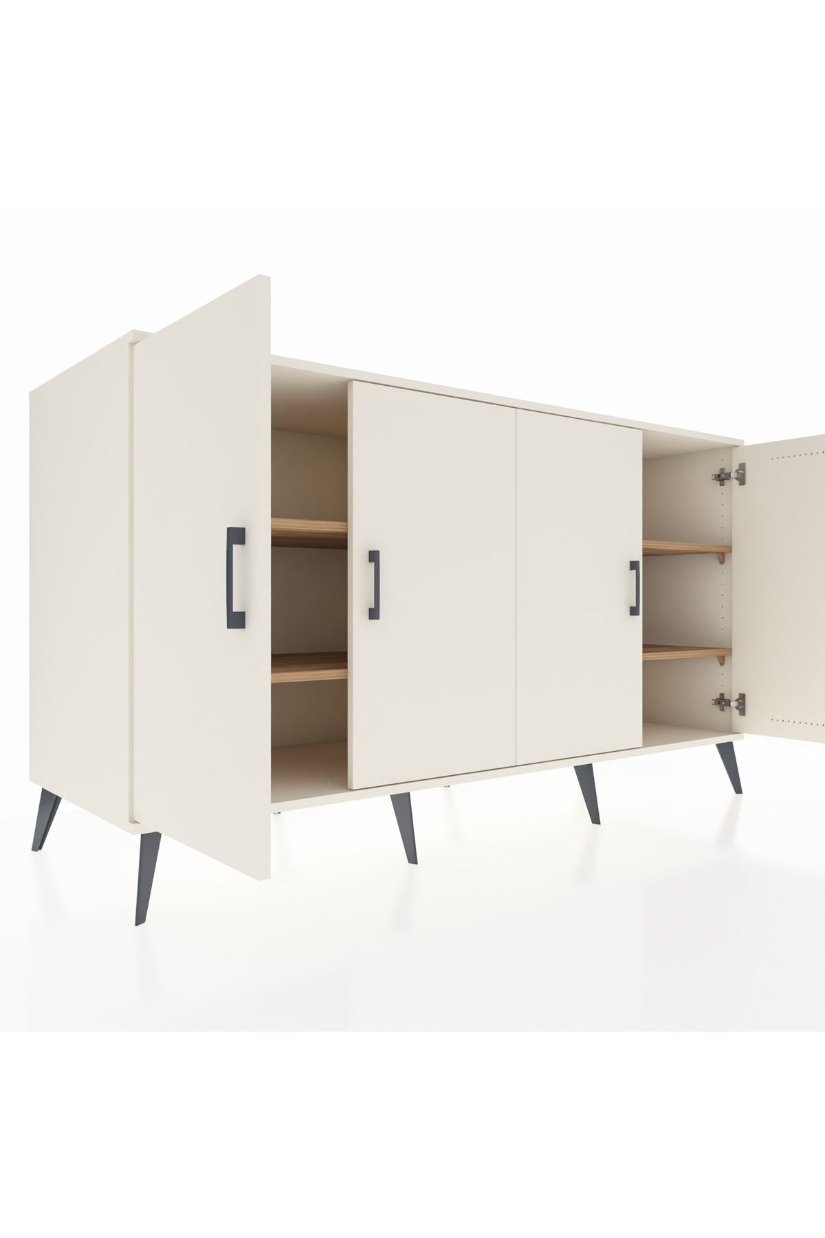 Kronos Konsol 4 Raflı 4 Kapaklı 176x59x99 Aytaşı-Aytaşı/Çam