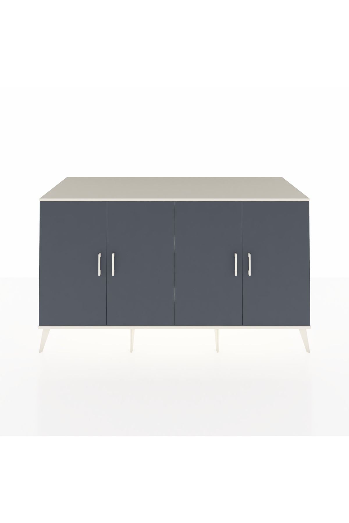 Kronos Konsol 4 Raflı 4 Kapaklı 176x59x99 Aytaşı-Antrasit/Aytaşı