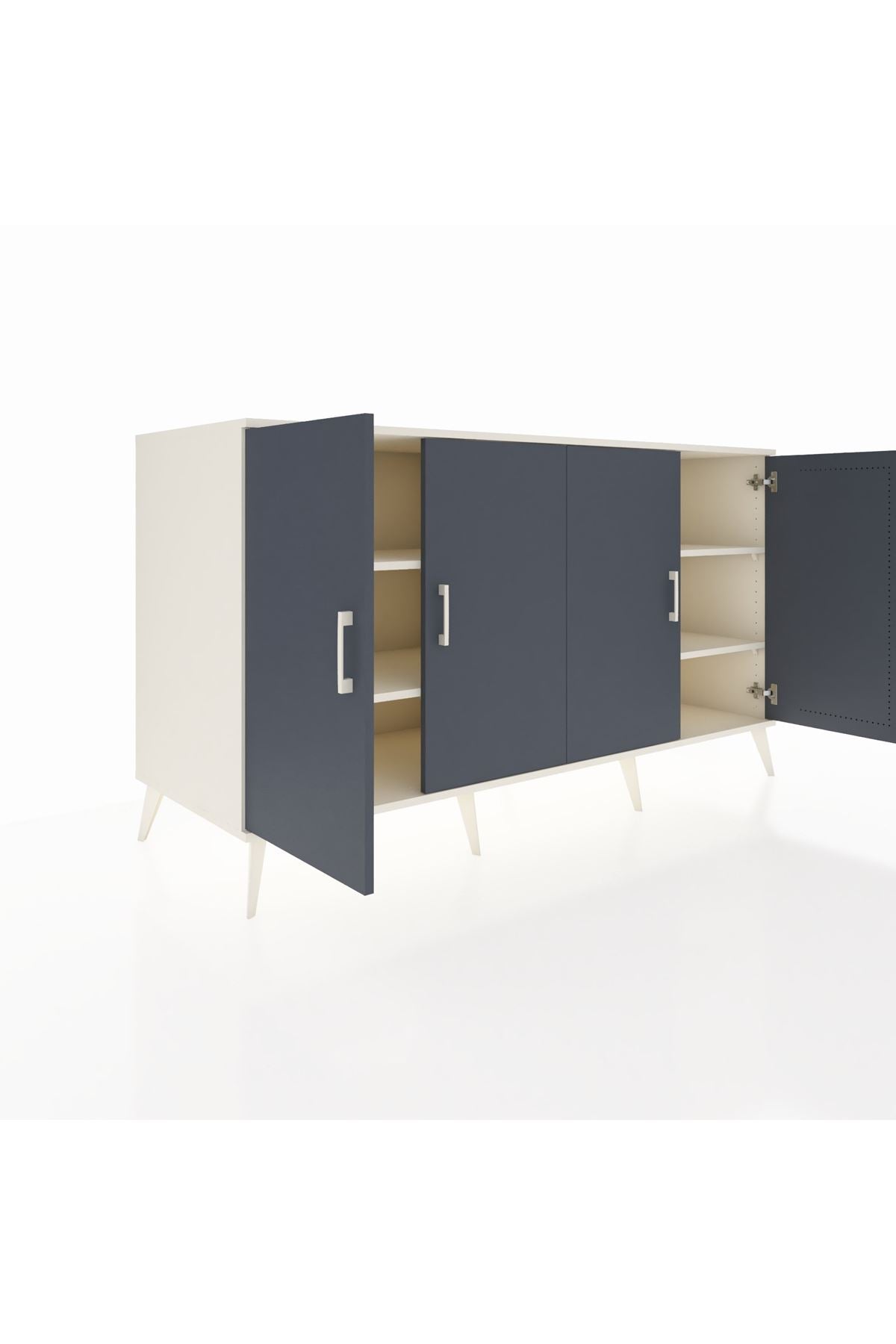 Kronos Konsol 4 Raflı 4 Kapaklı 176x59x99 Aytaşı-Antrasit/Aytaşı