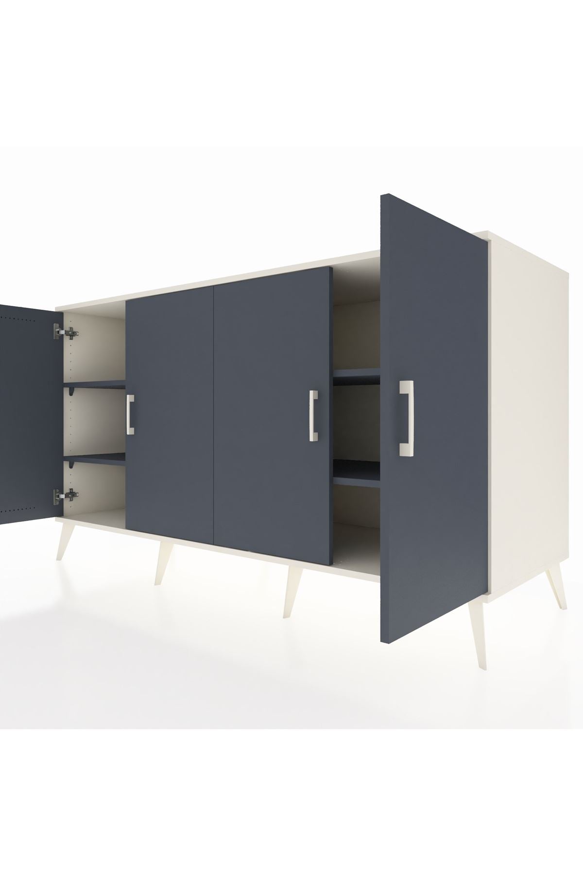 Kronos Konsol 4 Raflı 4 Kapaklı 176x59x99 Aytaşı-Antrasit