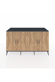 Kronos Konsol 4 Raflı 4 Kapaklı 176x59x99 Antrasit-Çam/Aytaşı