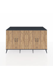 Kronos Konsol 4 Raflı 4 Kapaklı 176x59x99 Antrasit-Çam