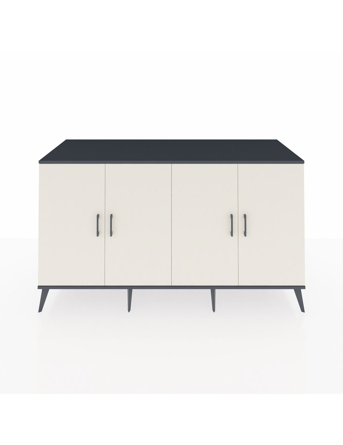 Kronos Konsol 4 Raflı 4 Kapaklı 176x59x99 Antrasit-Aytaşı