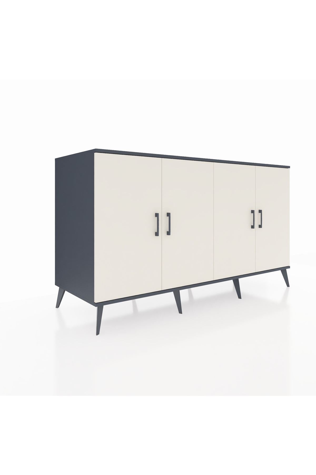 Kronos Konsol 4 Raflı 4 Kapaklı 176x59x99 Antrasit-Aytaşı