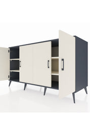 Kronos Konsol 4 Raflı 4 Kapaklı 176x59x99 Antrasit-Aytaşı