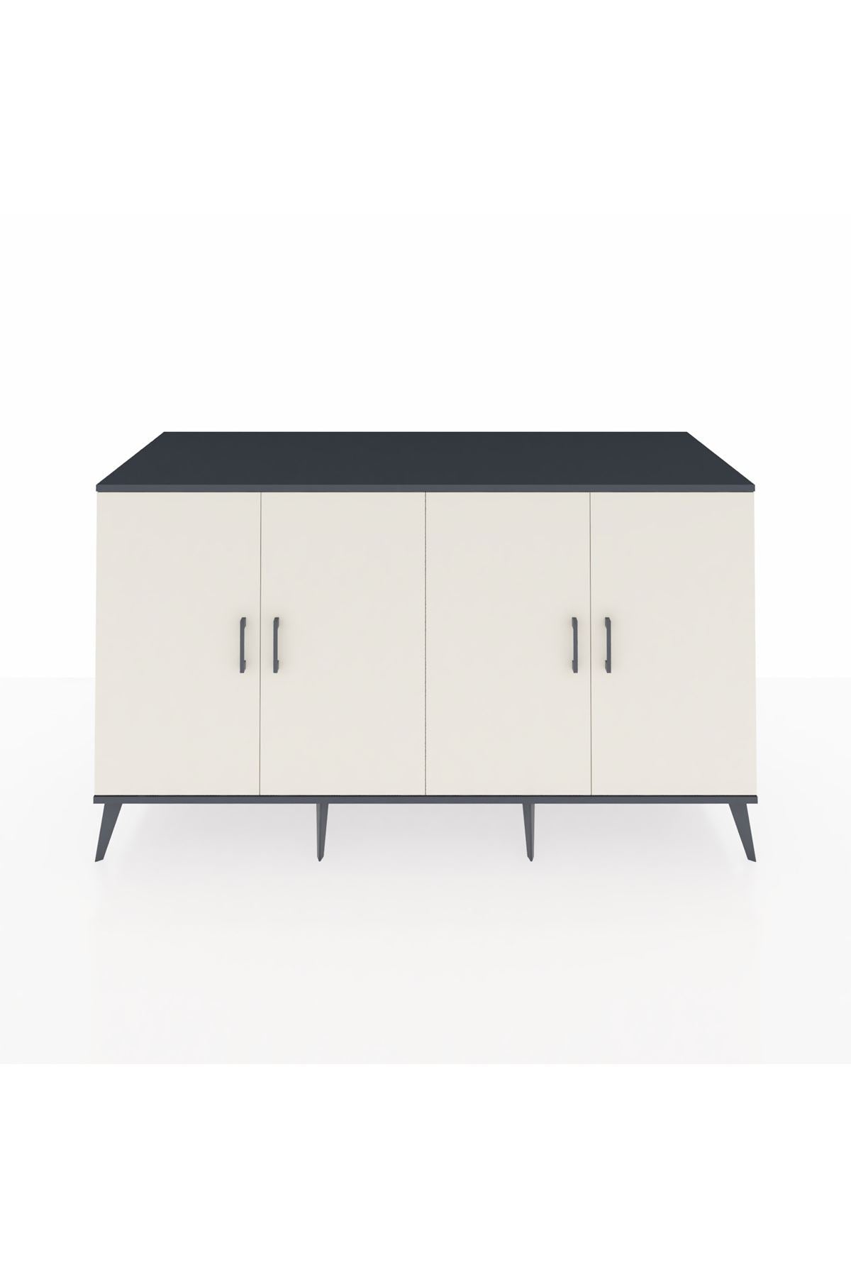 Kronos Konsol 4 Raflı 4 Kapaklı 176x59x99 Antrasit-Aytaşı/Antrasit