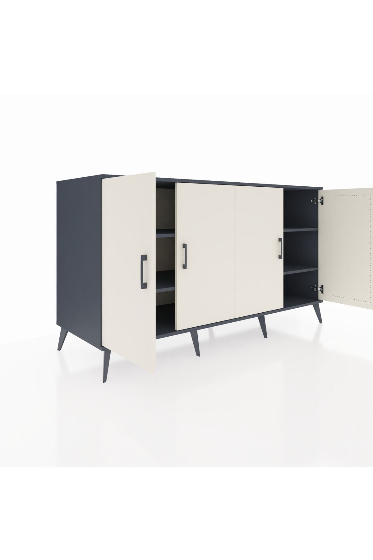 Kronos Konsol 4 Raflı 4 Kapaklı 176x59x99 Antrasit-Aytaşı/Antrasit